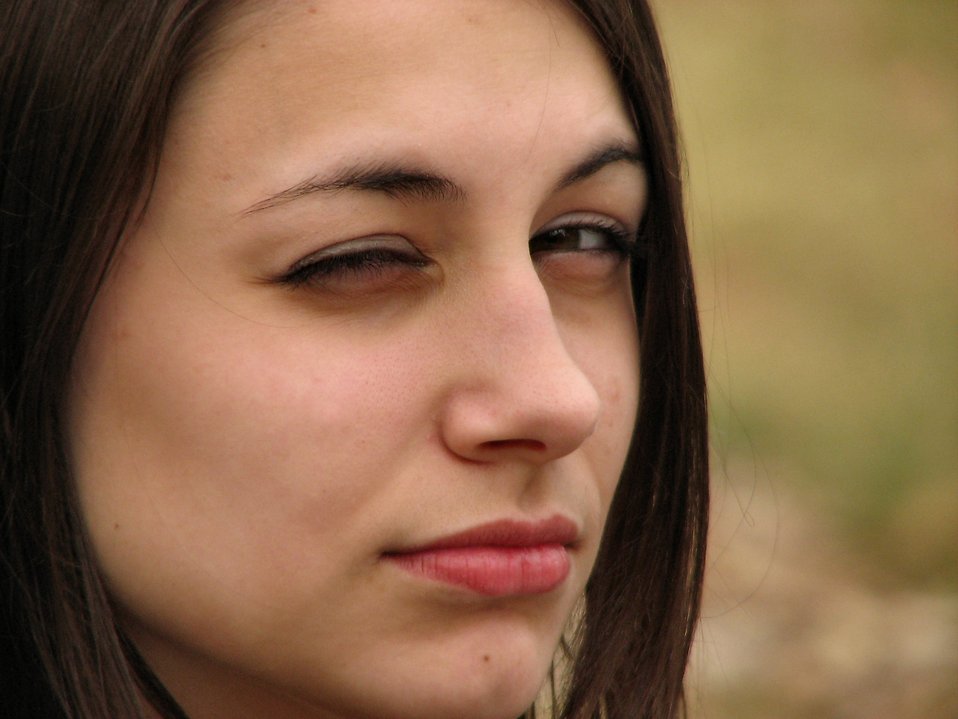 Girl Pretty Free Stock Photo Closeup Of A Teen Girl Wink