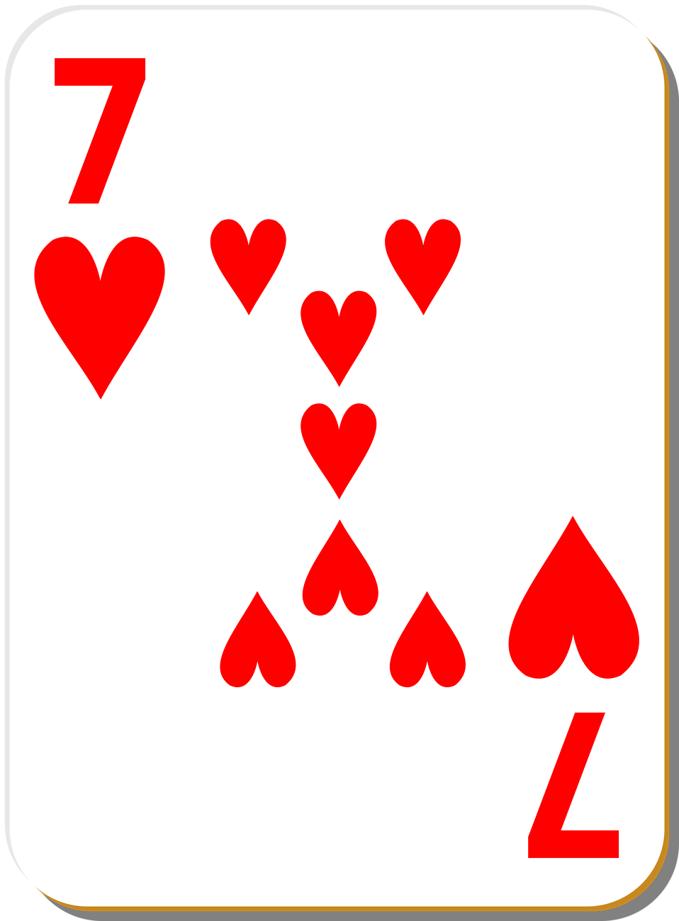 Playing Card Free Stock Photo Illustration Of A Seven Of Hearts 