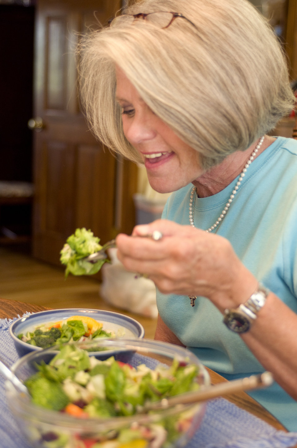 Salad | Free Stock Photo | A woman eating a fresh salad | # 17232