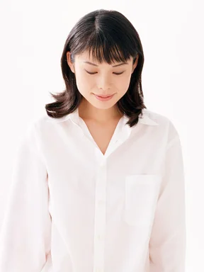 Free Stock Photo: A beautiful woman with closed eyes isolated on a white background