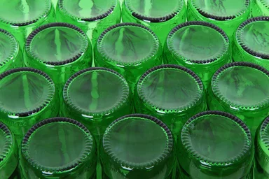 Free Stock Photo: Empty green beer bottles