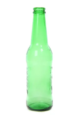Free Stock Photo: An empty green beer bottle isolated on a white background