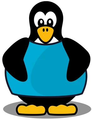 Free Stock Photo: Illustration of a penguin with a blue shirt