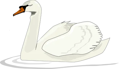 Free Stock Photo: Illustration of a swan swimming