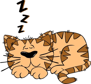 Free Stock Photo: Illustration of a cartoon cat sleeping isolated on a white background