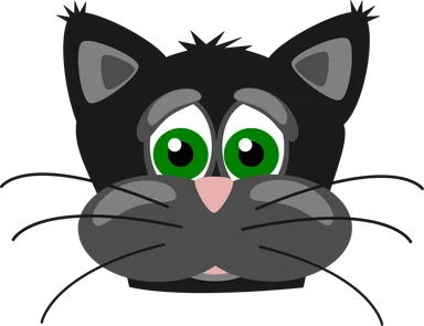Free Stock Photo: Illustration of a sad cat face isolated on a white background