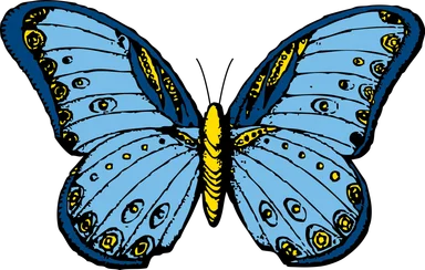 Free Stock Photo: Illustration of a blue butterfly