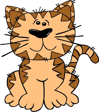 Free Stock Photo: Illustration of a cartoon cat sitting