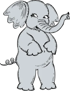 Free Stock Photo: Illustration of a cartoon girl elephant