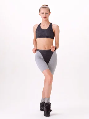 Free Stock Photo: A beautiful blonde exercising isolated on a white background