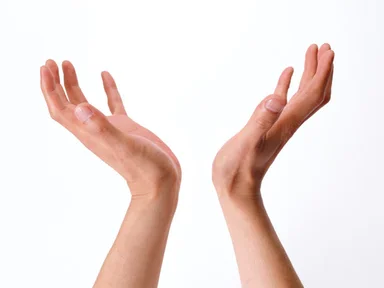 Free Stock Photo: A pair of hands isolated on a white background