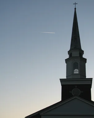 Free Stock Photo: A church silhouette during sunset