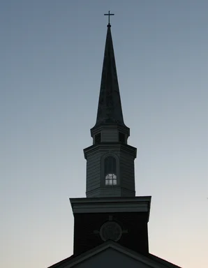 Free Stock Photo: A church silhouette during sunset