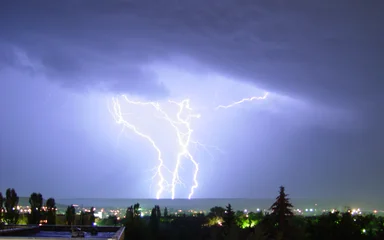Free Stock Photo: Lightning striking at night