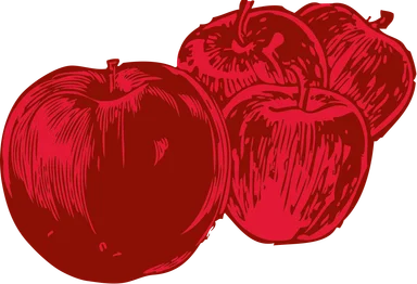 Free Stock Photo: Illustration of four red apples
