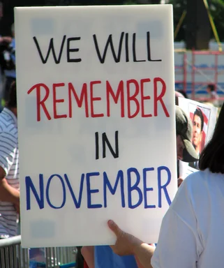 Free Stock Photo: Protestors with signs at the 2010 Atlanta tax day tea party in Atlanta, Georgia
