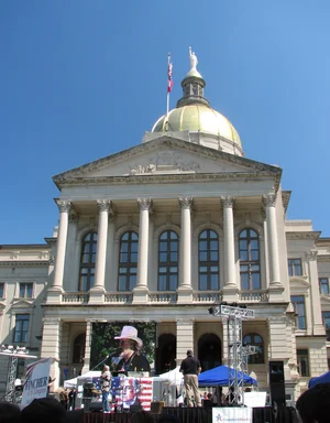 Free Stock Photo: Protestors with signs at the 2010 Atlanta tax day tea party in Atlanta, Georgia