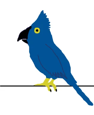 Free Stock Photo: Illustration of a blue parrot