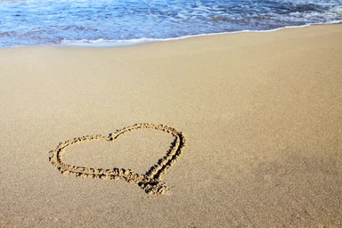 Free Stock Photo: A heart drawn in the sand