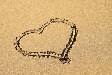 Free Stock Photo: A heart in the sand