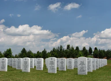 Free Stock Photo: Gravestones in a field at the Georgia National Cemetery