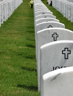Free Stock Photo: Close-up of gravestones in a row at the Georgia National Cemetery