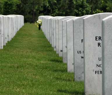 Free Stock Photo: Close-up of gravestones in a row at the Georgia National Cemetery