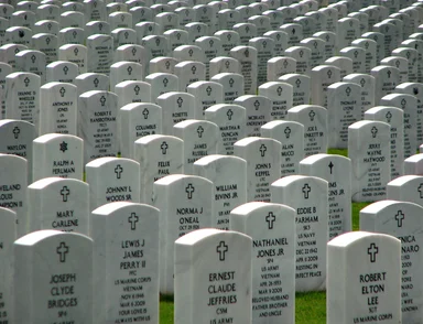 Free Stock Photo: Rows of gravestones at the Georgia National Cemetery
