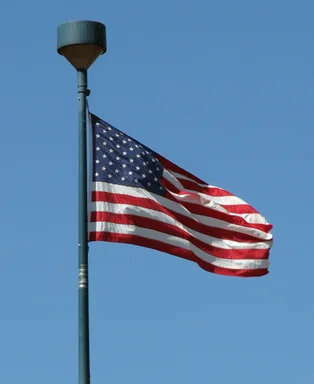 Free Stock Photo: US flag in blue sky