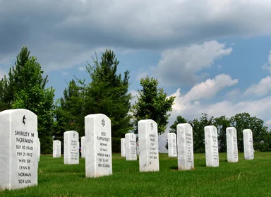 Free Stock Photo: Gravestones in a row at the Georgia National Cemetery