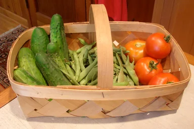 Free Stock Photo: A basket of fruits and vegetables