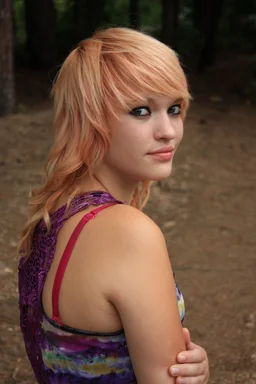 Free Stock Photo: A beautiful young woman posing by a lake
