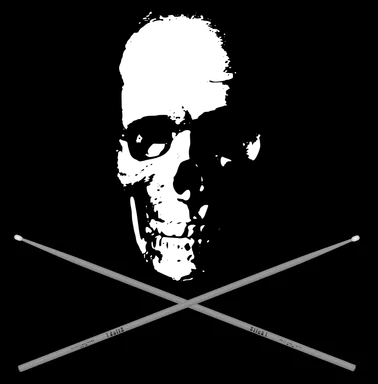 Free Stock Photo: Illustration of a skull and crossed drumsticks