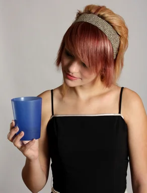Free Stock Photo: A beautiful girl holding a plastic cup