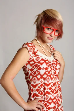Free Stock Photo: A beautiful smart young girl with glasses