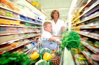 Free Stock Photo: Woman and child grocery shopping