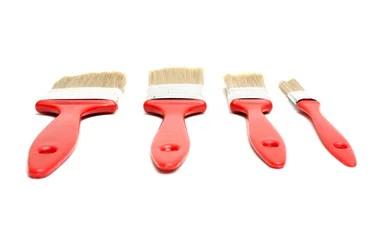 Free Stock Photo: A set of paint brushes isolated on a white background