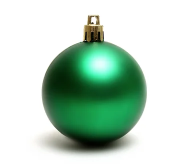 Free Stock Photo: A green Christmas ornament isolated on a white background