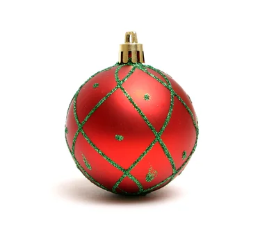 Free Stock Photo: A red Christmas ornament isolated on a white background