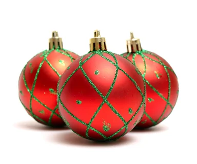 Free Stock Photo: A red Christmas ornaments isolated on a white background