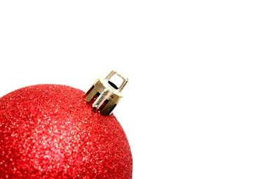 Free Stock Photo: A red Christmas ornament isolated on a white background