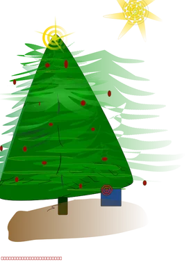 Free Stock Photo: Illustration of a decorated Christmas tree
