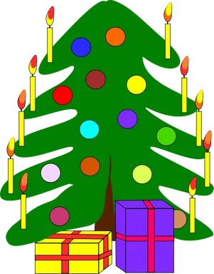 Free Stock Photo: Illustration of a Christmas tree with presents
