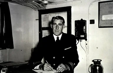 Free Stock Photo: Black and white picture of a man in a uniform