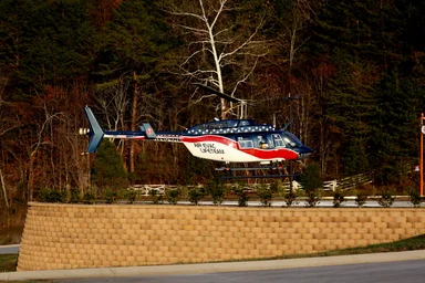 Free Stock Photo: A medical helicopter landing