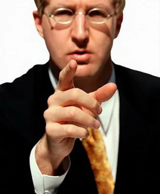 Free Stock Photo: Man with glasses pointing