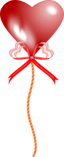 Free Stock Photo: Illustration of a red heart shaped balloon