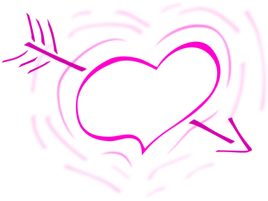 Free Stock Photo: Illustration of a pink heart with an arrow