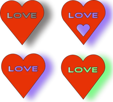Free Stock Photo: Illustration of red hearts with love text
