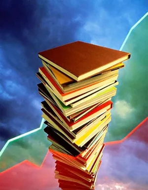 Free Stock Photo: A stack of colored books